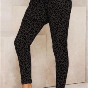 Black cheetah joggers